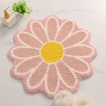 Flocked Daisy Shaped Bedroom Living Room Carpet