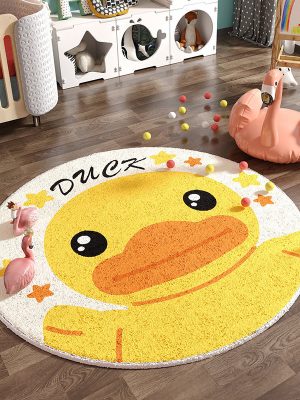 New faux cashmere round carpet living room coffee table mat (Starlet Duck)