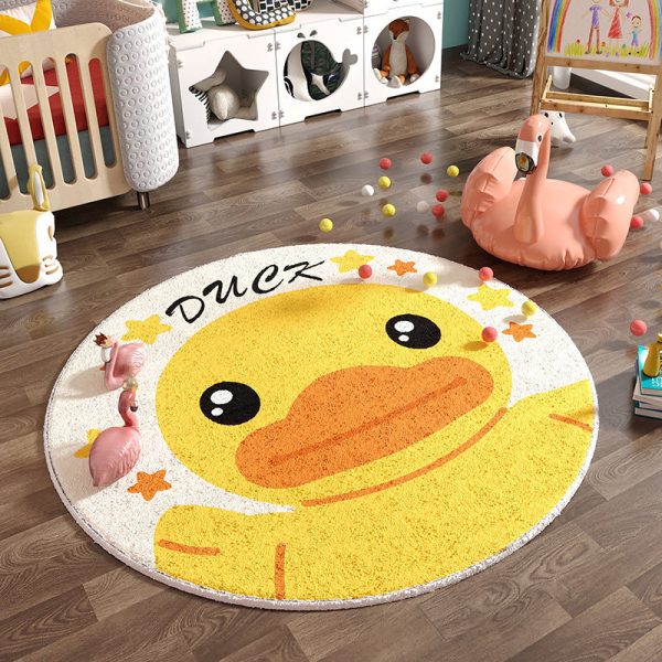 New faux cashmere round carpet living room coffee table mat (Starlet Duck)