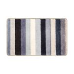 Flocking floor mat living room carpet bathroom non-slip mat (Stripe Grey)