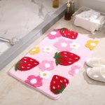 Entry Door Mat Living Room Bathroom Foot Mat Toilet Anti Slip Mat (Pink)