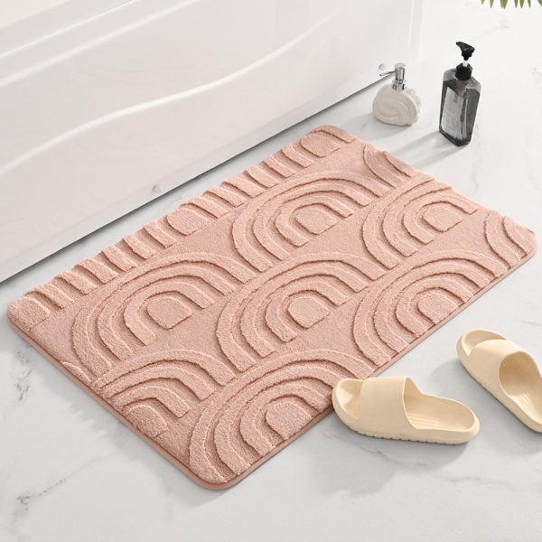 Thickened Memory Cotton Cross Border Entrance Doormat (Pink)