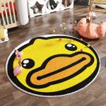 New faux cashmere round carpet living room coffee table mat (Cute Duck)