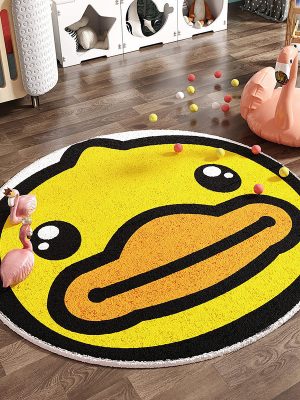 New faux cashmere round carpet living room coffee table mat (Cute Duck)