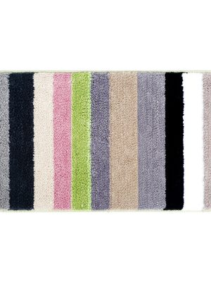 Flocking floor mat living room carpet bathroom non-slip mat (Stripe Green)