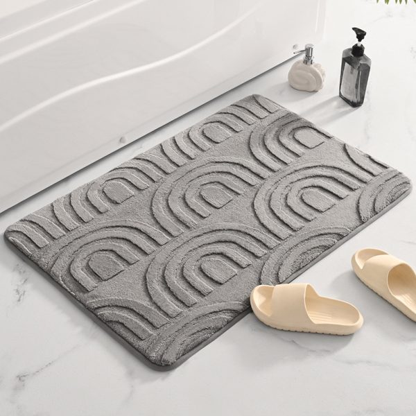 Thickened Memory Cotton Cross Border Entrance Doormat (Grey)