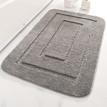 Microfibre Back Bathroom Floor Mat Bathroom Anti Slip (Grey)