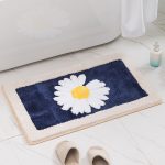 Cartoon daisy carpet floor mat bathroom non-slip mat (blue daisy)