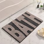 Flocking New Living Room Carpet Entry Door Floor Mat (BATH Grey)