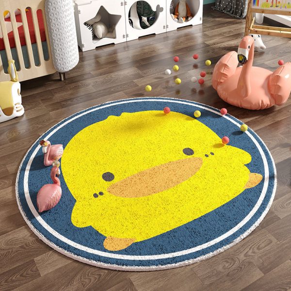 New faux cashmere round carpet living room coffee table mat (Happy Duck)