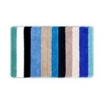 Flocking floor mat living room carpet bathroom non-slip mat (Stripe Blue)