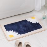 Cartoon daisy carpet floor mat bathroom non-slip mat (blue)