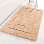 Microfibre Back Bathroom Floor Mat Bathroom Anti Slip (Camel)