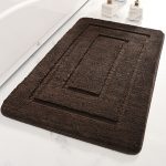 Microfibre Back Bathroom Floor Mat Bathroom Anti Slip (Brown)